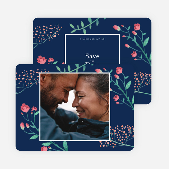Naturally Framed Save the Date Cards - Blue