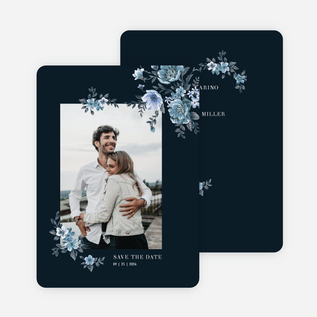 Love At Midnight Save the Date Cards - Blue