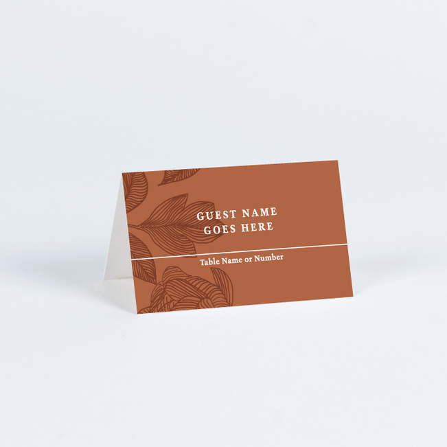 Cascading Florals Wedding Name Cards & Place Cards - Brown