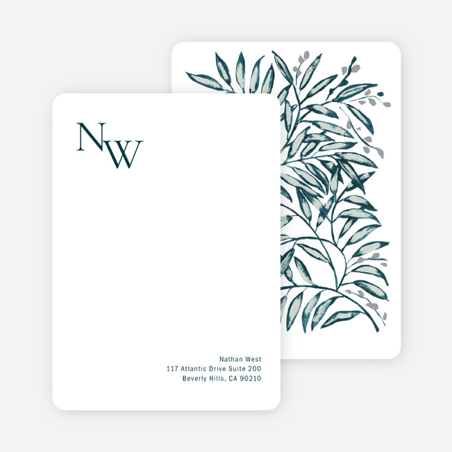 Shimmering Eucalyptus Wedding Thank You Cards - Gray