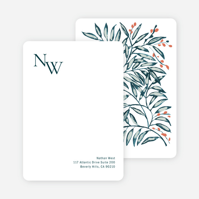 Shimmering Eucalyptus Wedding Thank You Cards - Pink