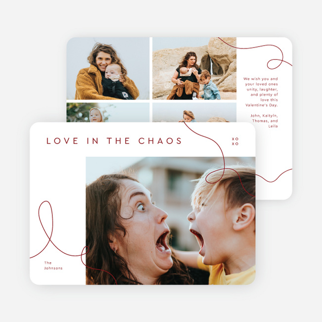 Chaotic Love Valentine’s Day Cards - Red