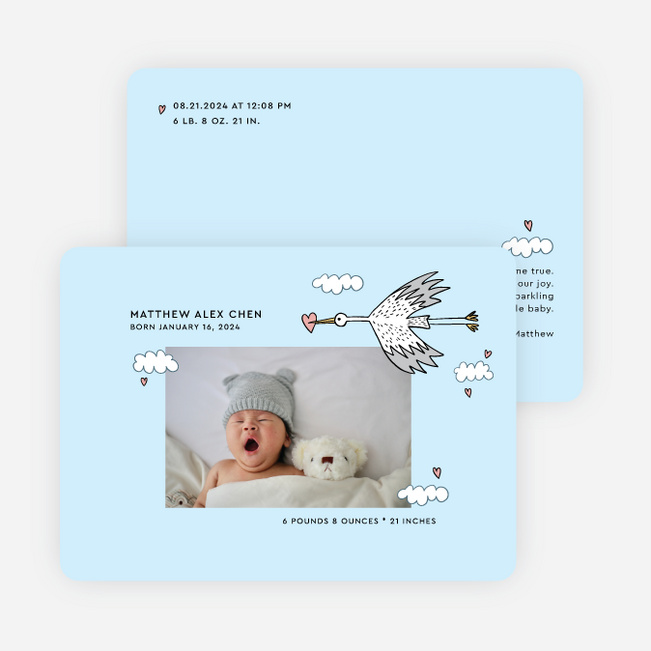 Stork Package Birth Announcements - Blue