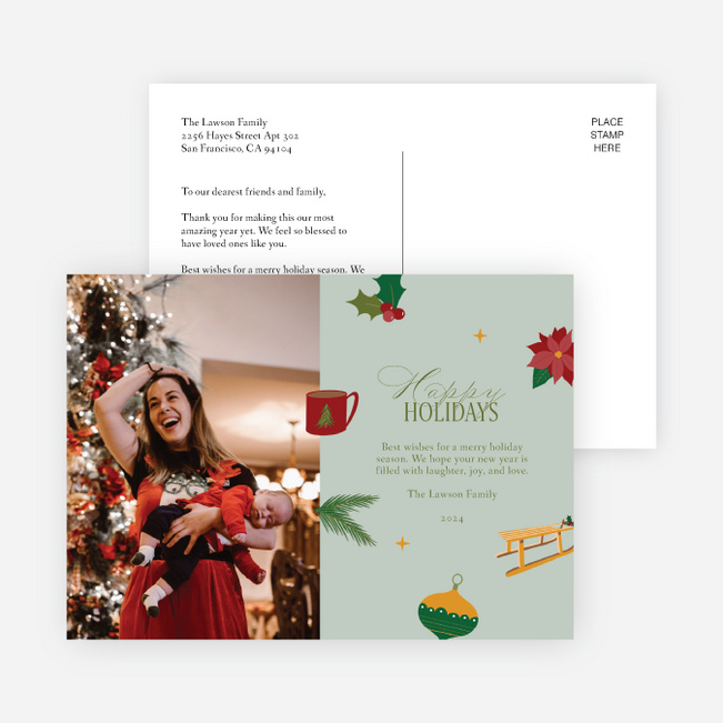 Traditional Celebrations Holiday Cards and Invitations - Green