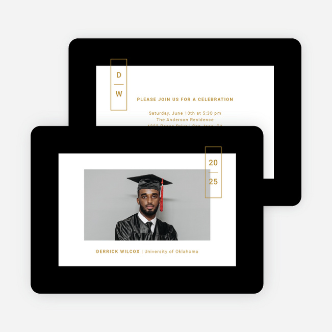 Center of Attention Graduation Announcements & Graduation Invitations - Black