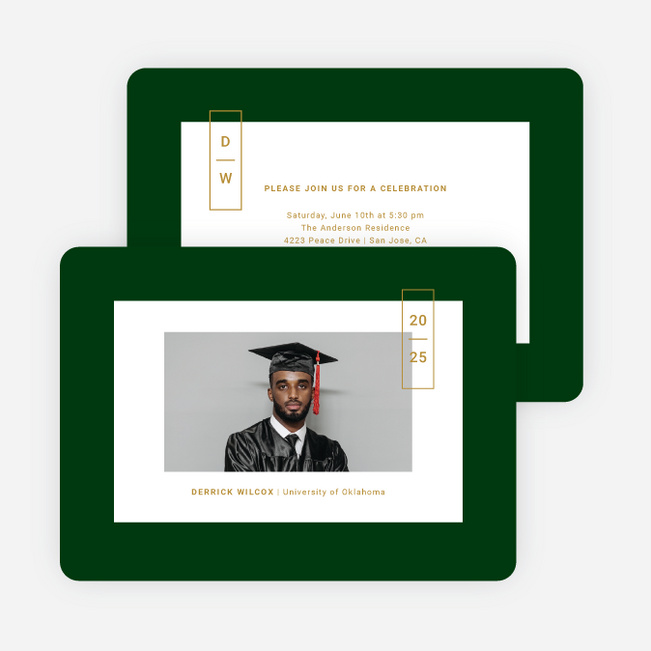 Center of Attention Graduation Announcements & Graduation Invitations - Green