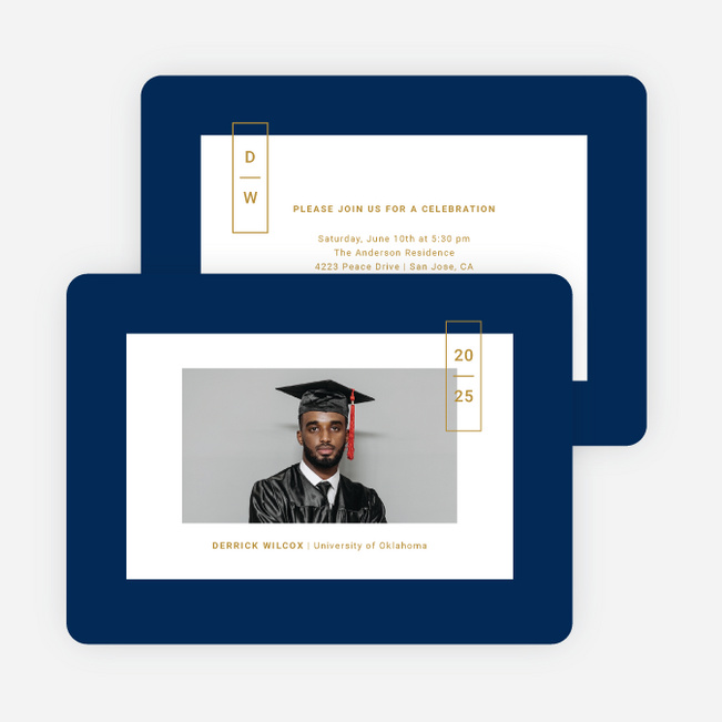 Center of Attention Graduation Announcements & Graduation Invitations - Blue