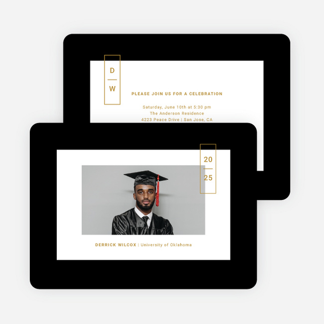 Center of Attention Graduation Announcements & Graduation Invitations - Black