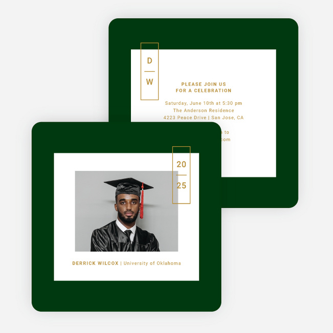 Center of Attention Graduation Announcements & Graduation Invitations - Green