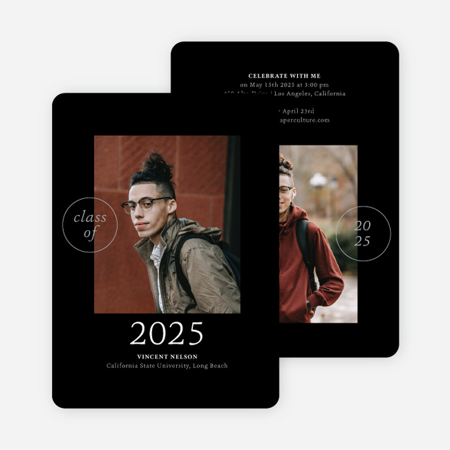 Class Stamp Graduation Announcements & Graduation Invitations - Gray