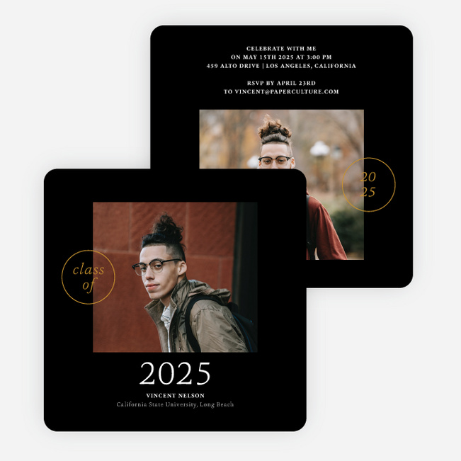 Class Stamp Graduation Announcements & Graduation Invitations - Yellow