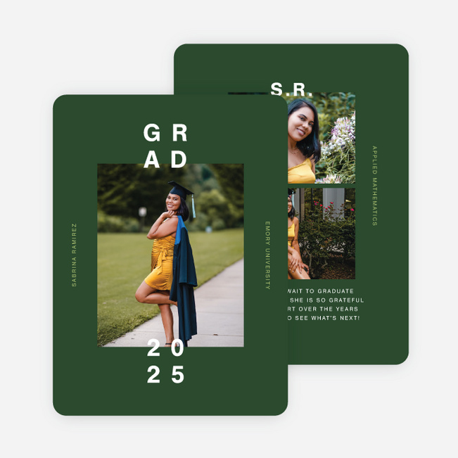 Simply Bold Graduation Announcements & Graduation Invitations - Green