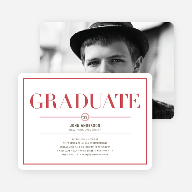 Chic but Classic Graduation Invitations - Red