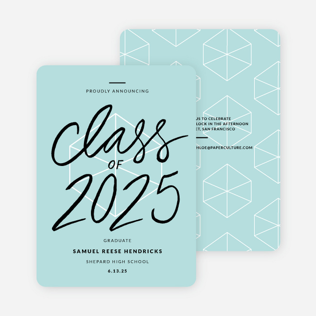 Proudly Announcing Graduation Cards - Blue