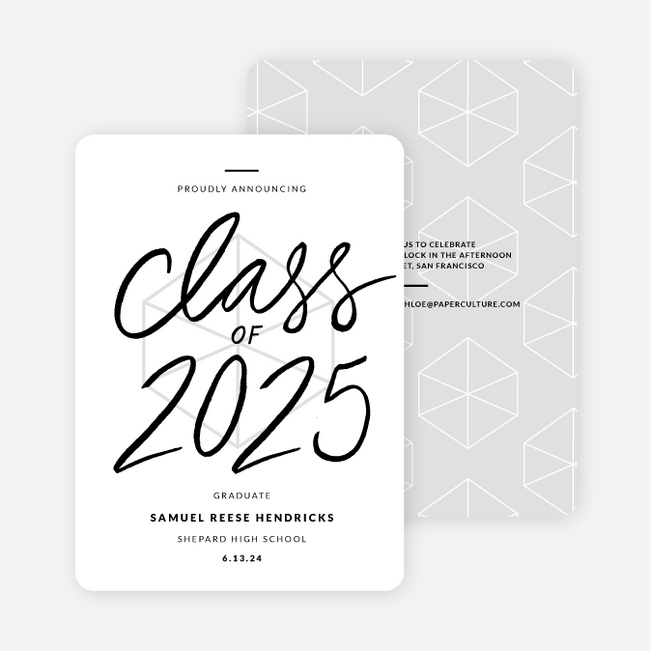 Proudly Announcing Graduation Cards - White