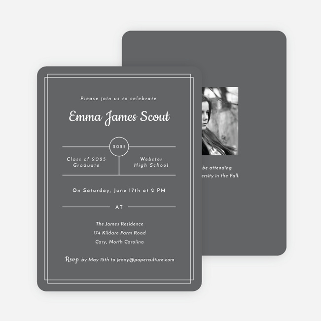 Modern Outlines Graduation Invitations - Gray