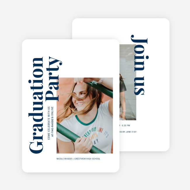 Classic But Different Graduation Announcements & Graduation Invitations - Blue