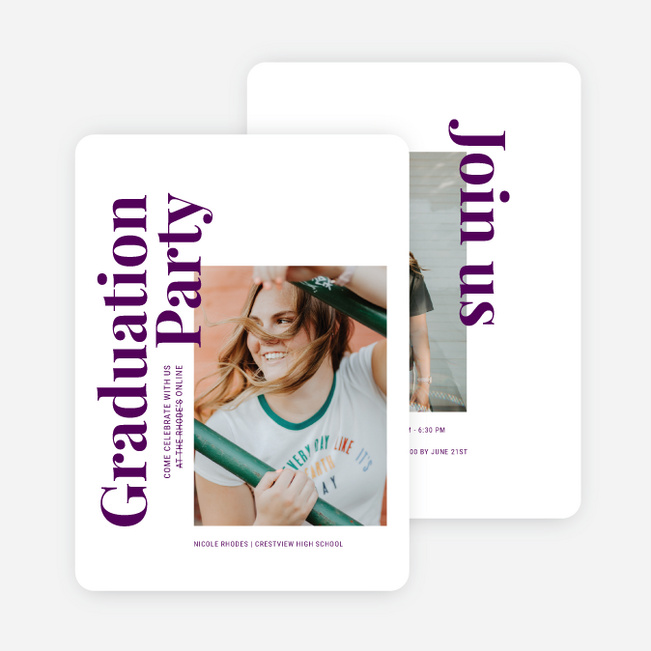 Classic But Different Graduation Announcements & Graduation Invitations - Purple