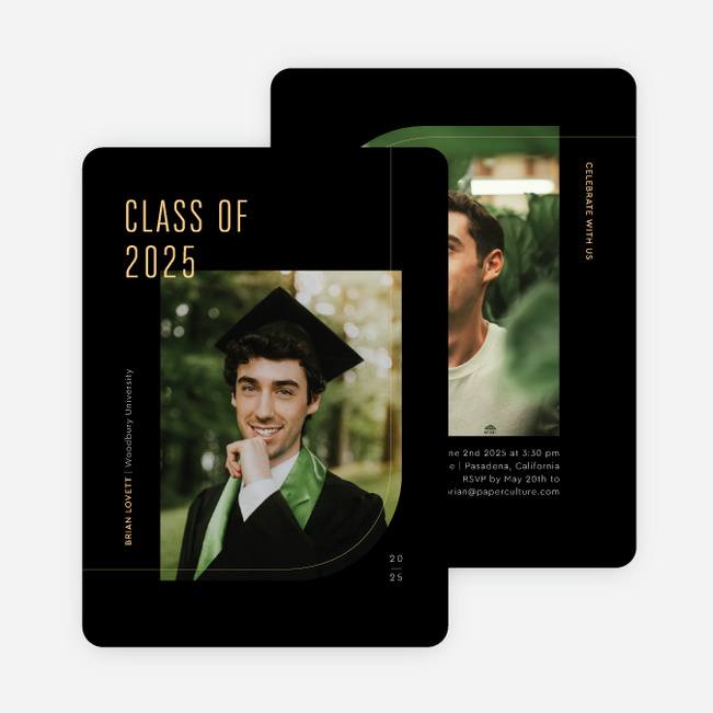 Going Up Graduation Announcements & Graduation Invitations - Black