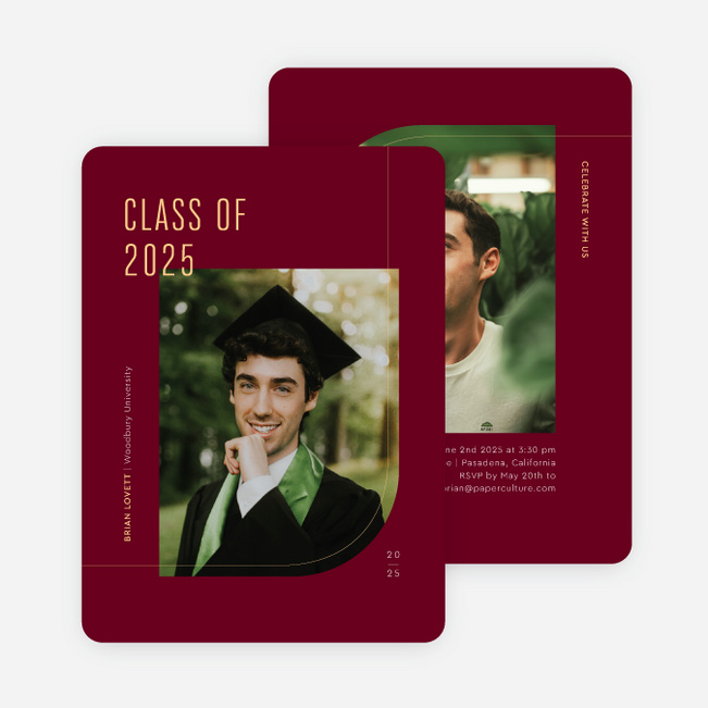 Going Up Graduation Announcements & Graduation Invitations - Red