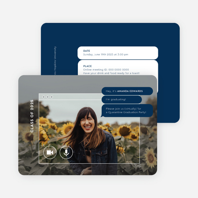Instant Message Graduation Announcements & Graduation Invitations - Blue