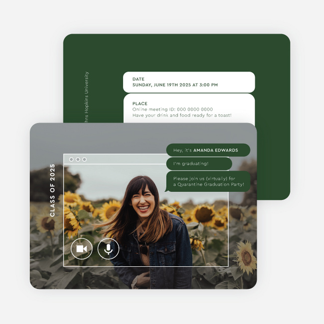 Instant Message Graduation Announcements & Graduation Invitations - Green