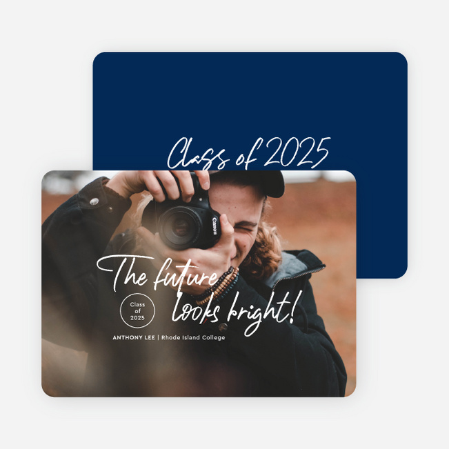 Minimally Scripted Graduation Announcements & Graduation Invitations - Blue