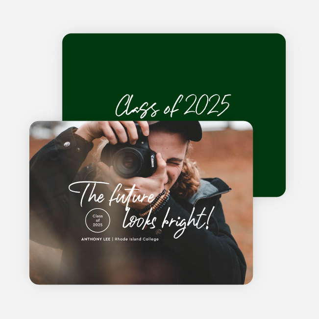 Minimally Scripted Graduation Announcements & Graduation Invitations - Green