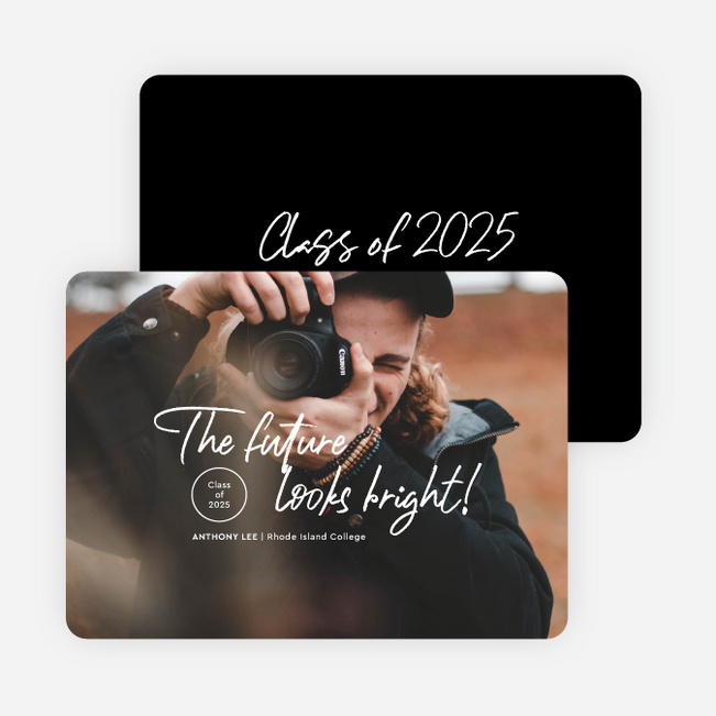 Minimally Scripted Graduation Announcements & Graduation Invitations - Black