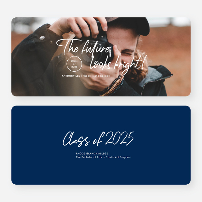 Minimally Scripted Graduation Announcements & Graduation Invitations - Blue