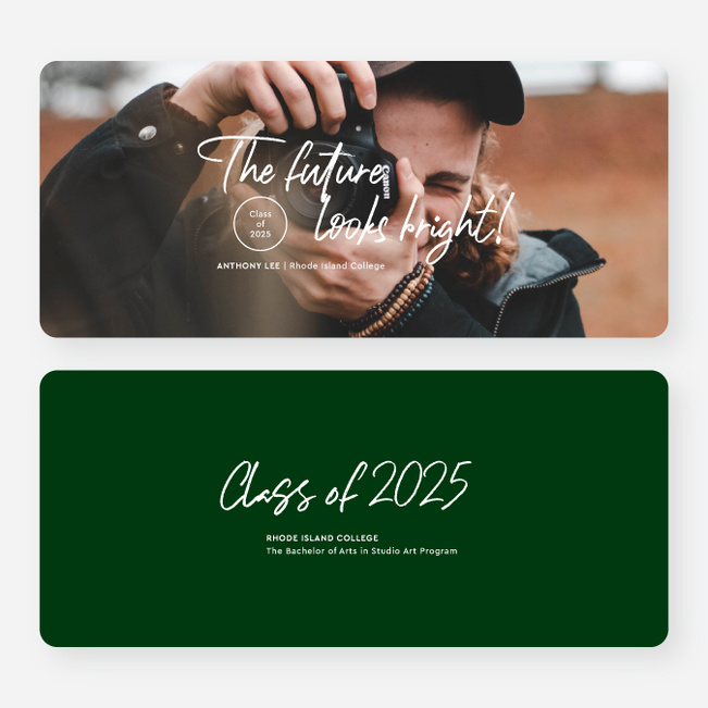 Minimally Scripted Graduation Announcements & Graduation Invitations - Green