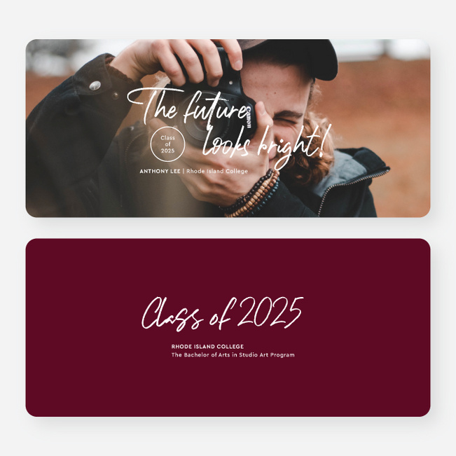 Minimally Scripted Graduation Announcements & Graduation Invitations - Red