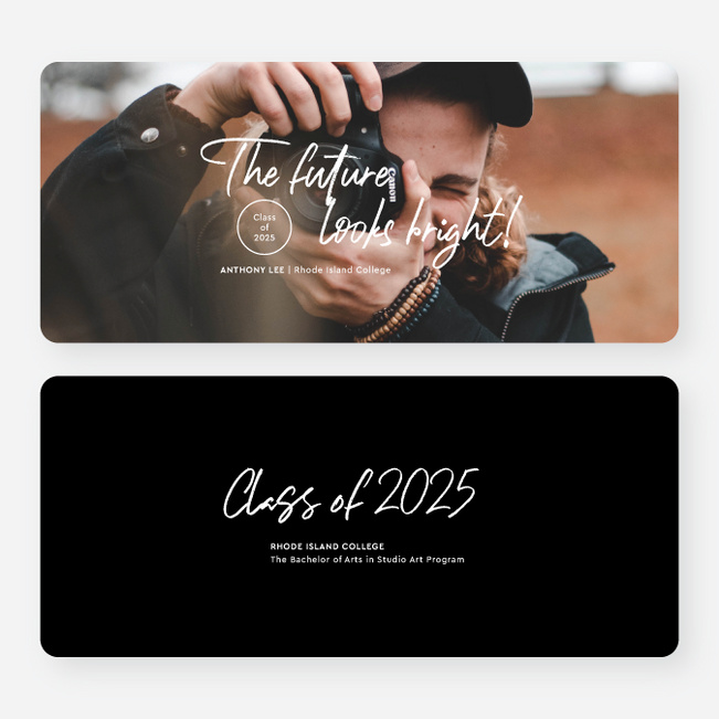 Minimally Scripted Graduation Announcements & Graduation Invitations - Black