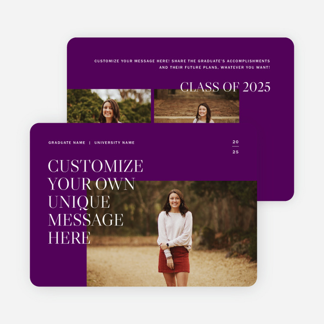 Classic Overlap Graduation Announcements & Graduation Invitations - Purple