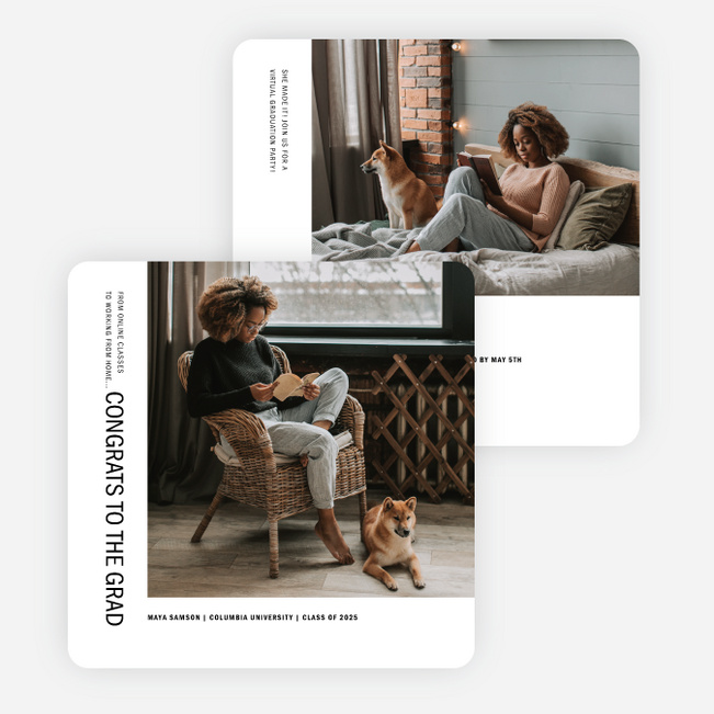 Editorial Look Graduation Announcements & Graduation Invitations - Black