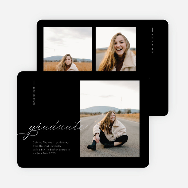 Foil Classic Script Graduation Announcements & Graduation Invitations - Gray