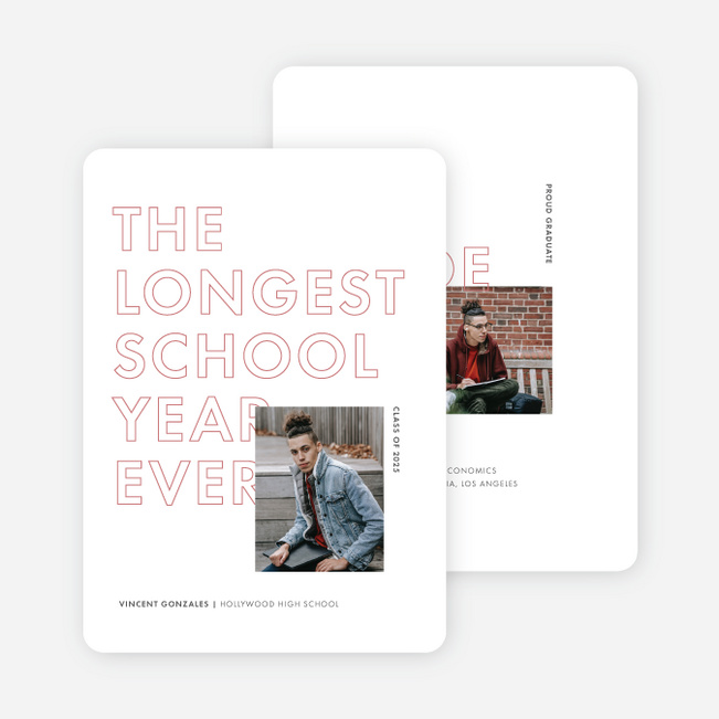 Never-ending Year Graduation Announcements & Graduation Invitations - Red