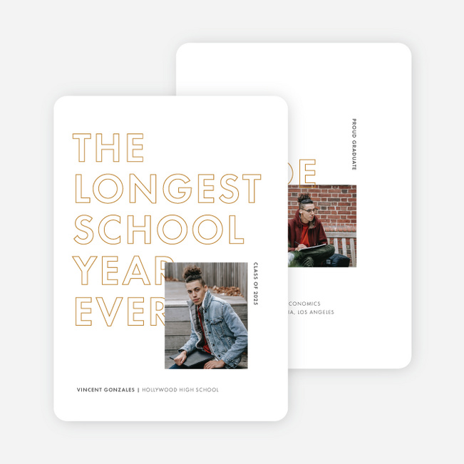 Never-ending Year Graduation Announcements & Graduation Invitations - Yellow