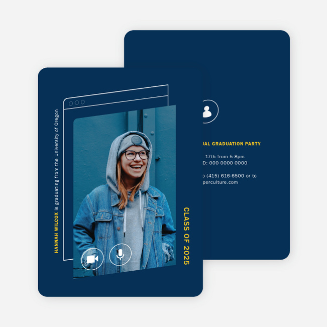 Offset Screen Graduation Announcements & Graduation Invitations - Blue