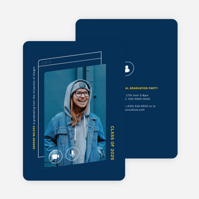 Offset Screen Graduation Announcements & Graduation Invitations - Blue