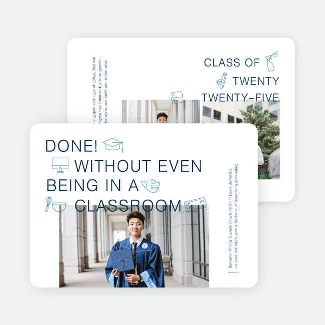 Quarantine Necessities Graduation Announcements & Graduation Invitations - Blue