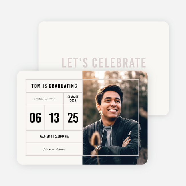Ticket to Freedom Graduation Announcements - Gray