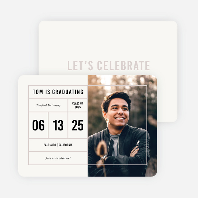 Ticket to Freedom Graduation Announcements - Gray