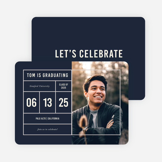 Ticket to Freedom Graduation Announcements - Blue