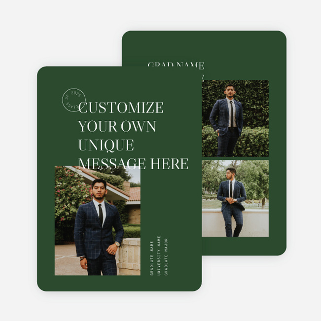 Big Impression Graduation Announcements & Graduation Invitations - Green