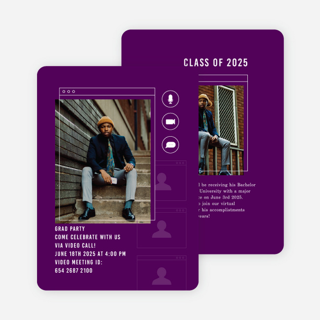 Celebrate in the Chat Graduation Announcements & Graduation Invitations - Purple