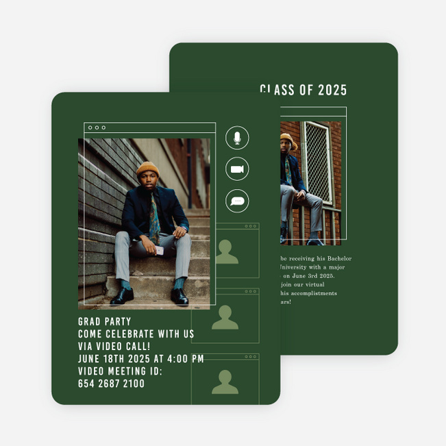 Celebrate in the Chat Graduation Announcements & Graduation Invitations - Green