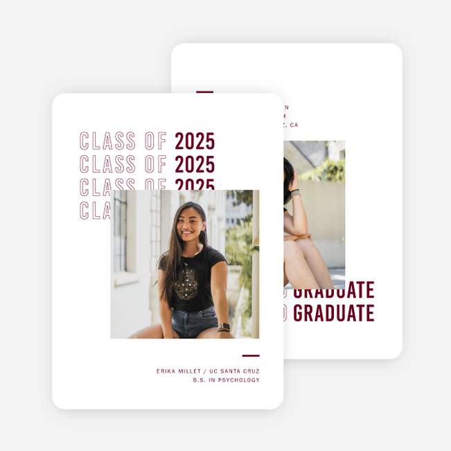 Excellence All Around Graduation Announcements & Graduation Invitations - Red
