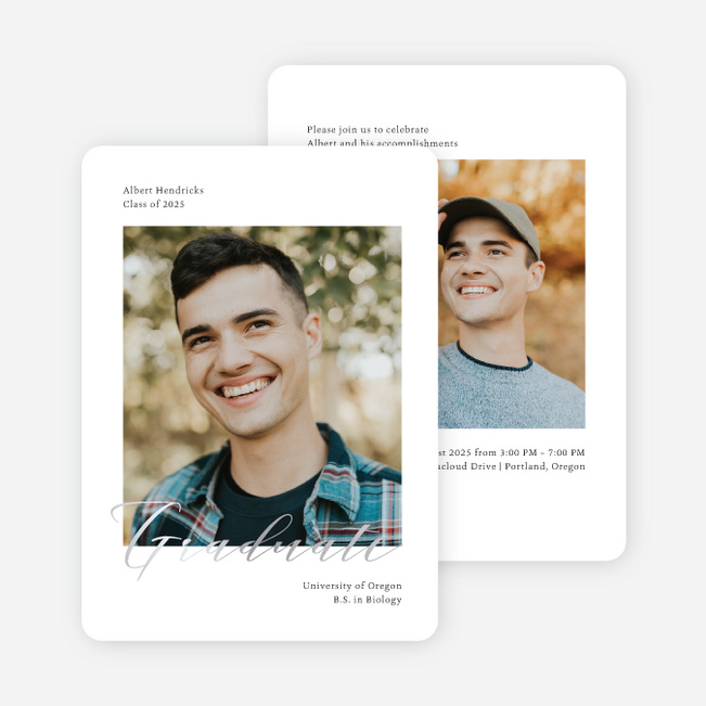 Foil New Beginning Graduation Announcements & Graduation Invitations - Gray