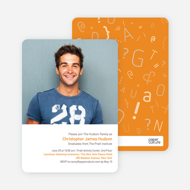 Formulas, Letters and Names Graduation Invitations - Carrot